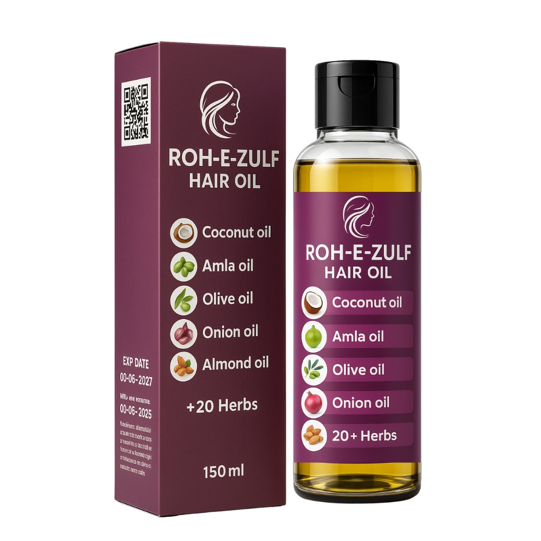 Roh-e-Zulf Hair Oil β 20+ Herbs Formula for Strong, Long & Shiny Hair